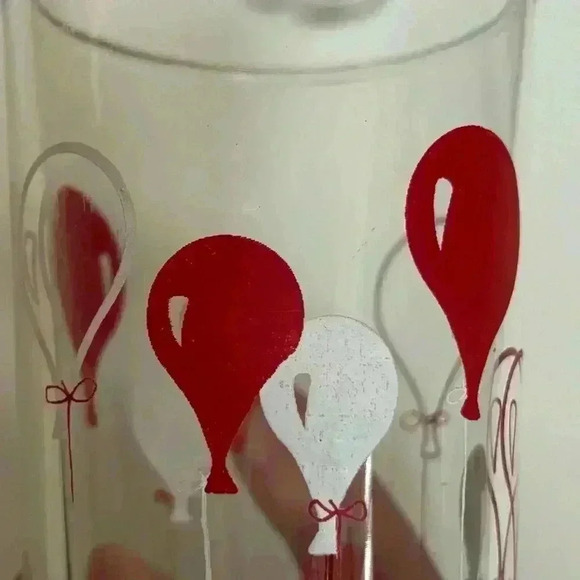 Vintage 70s Collectable Nutella Balloon Design Glass Pitcher and  Tumblers Set - Picture 6 of 14